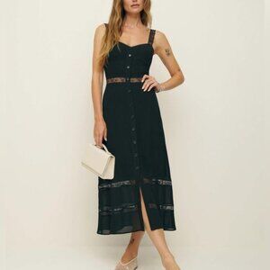 Reformation Wynton Midi Dress Womens 8 Lace Y2K 90s Whimsygoth Boho Chic Romance